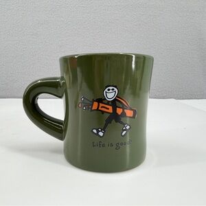 Life is Good Jake Golfer Golf Bag Caddy Ceramic Diner Coffee Cup Tea Mug Green